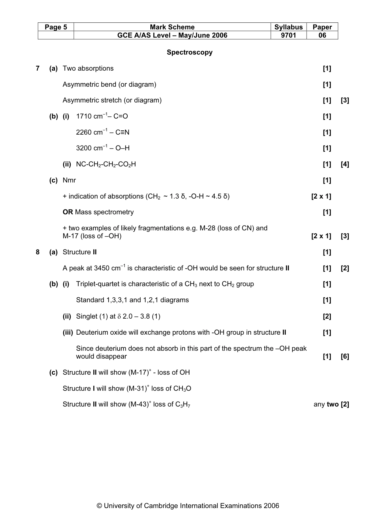 Mark scheme, page 6 of 7