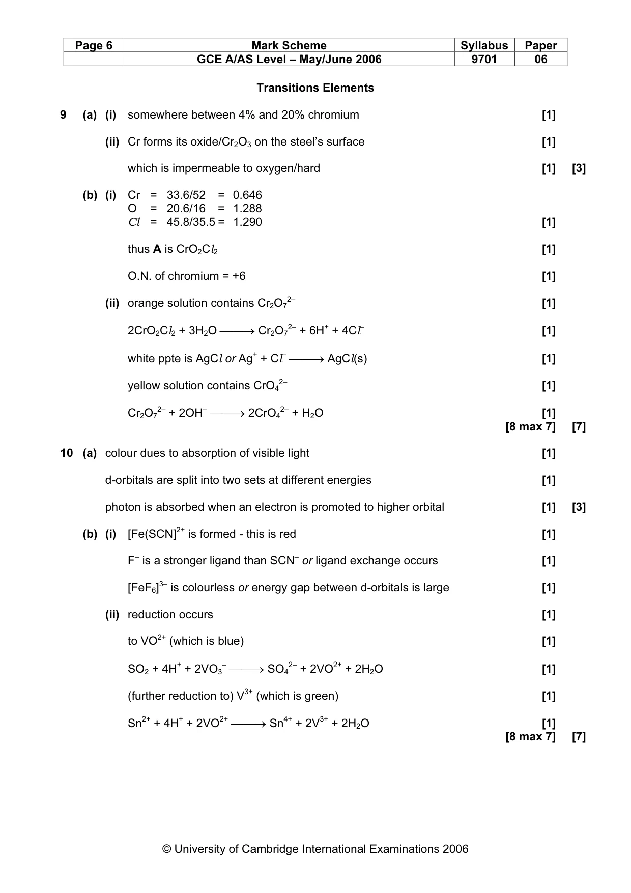 Mark scheme, page 7 of 7
