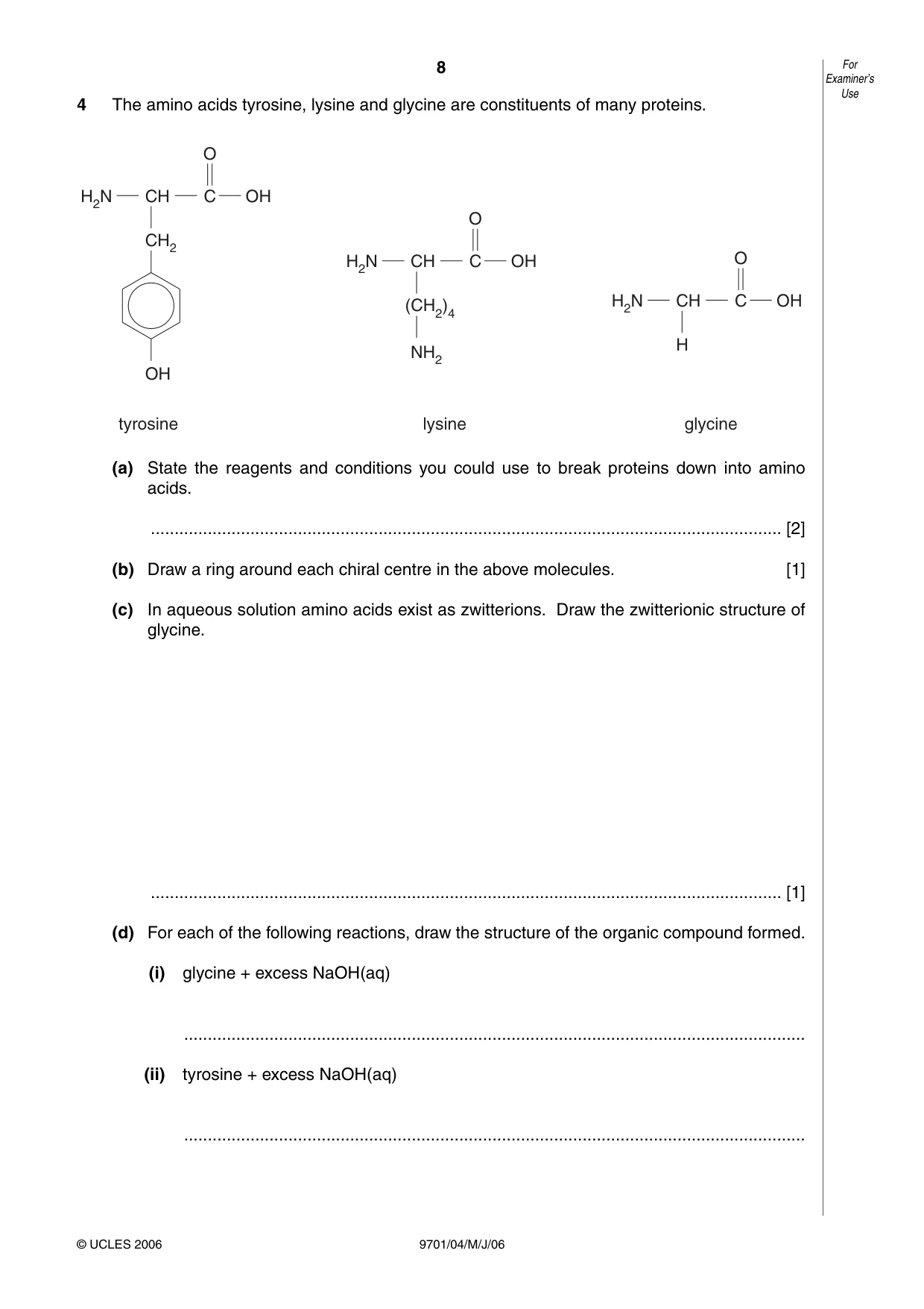 Cambridge A Level Chemistry 9701 2006 May/June Paper 4 · Variant 1 question paper, page 8 of 12
