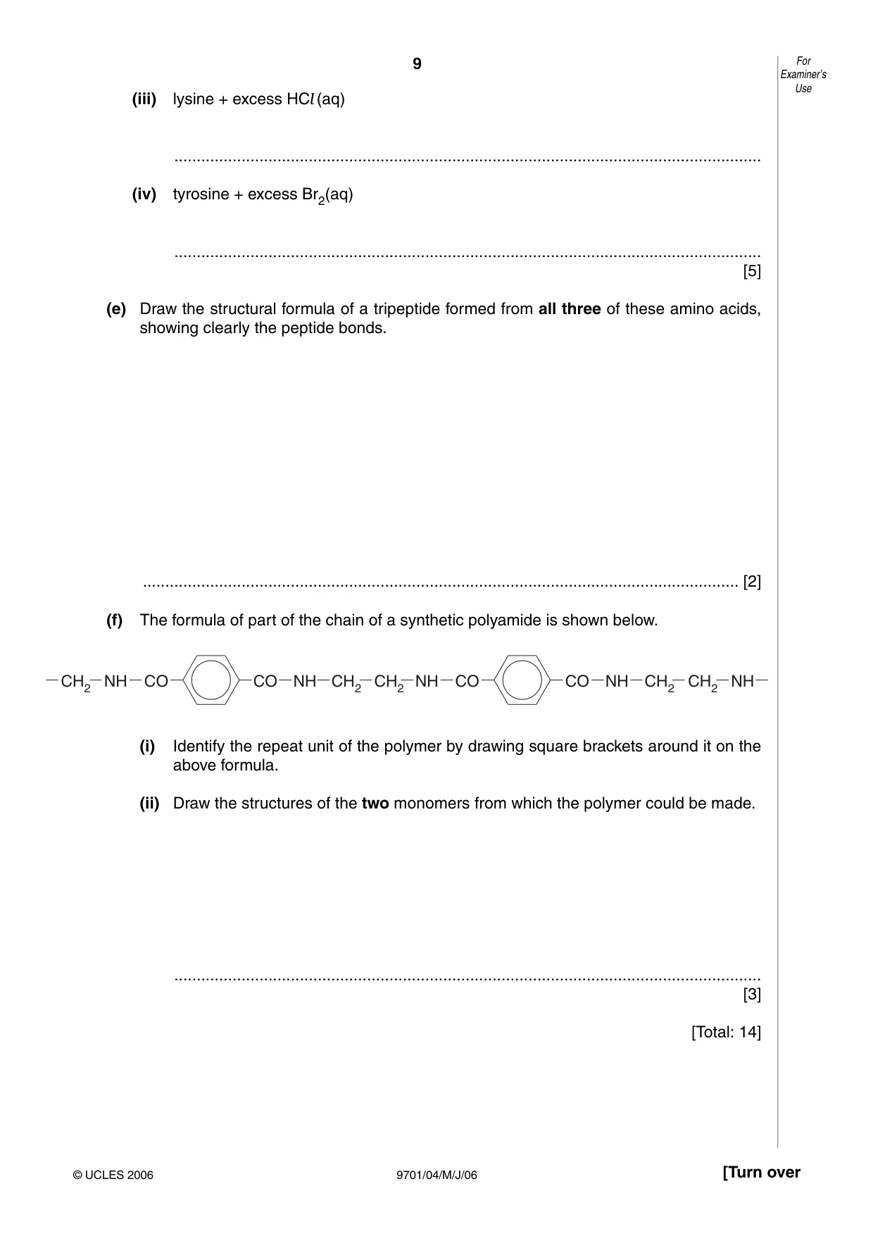 Cambridge A Level Chemistry 9701 2006 May/June Paper 4 · Variant 1 question paper, page 9 of 12