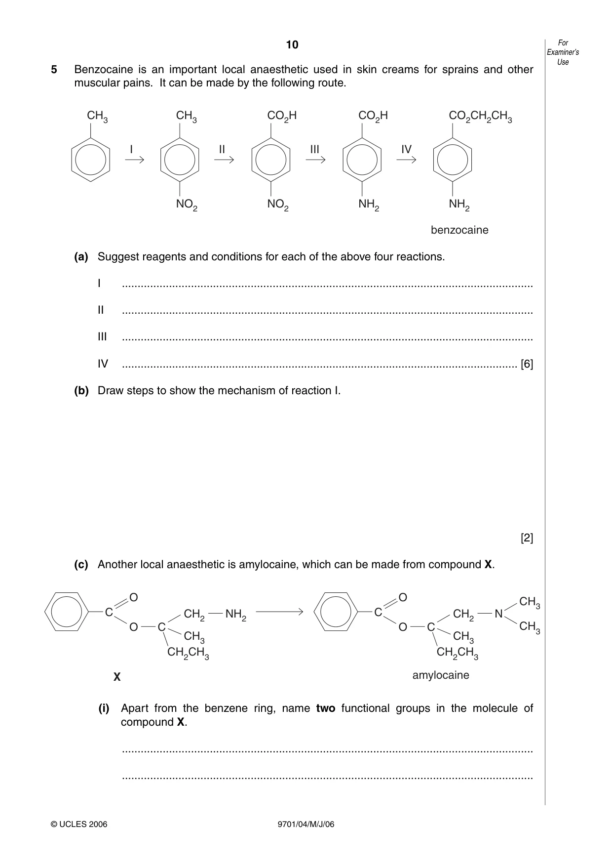 Cambridge A Level Chemistry 9701 2006 May/June Paper 4 · Variant 1 question paper, page 10 of 12