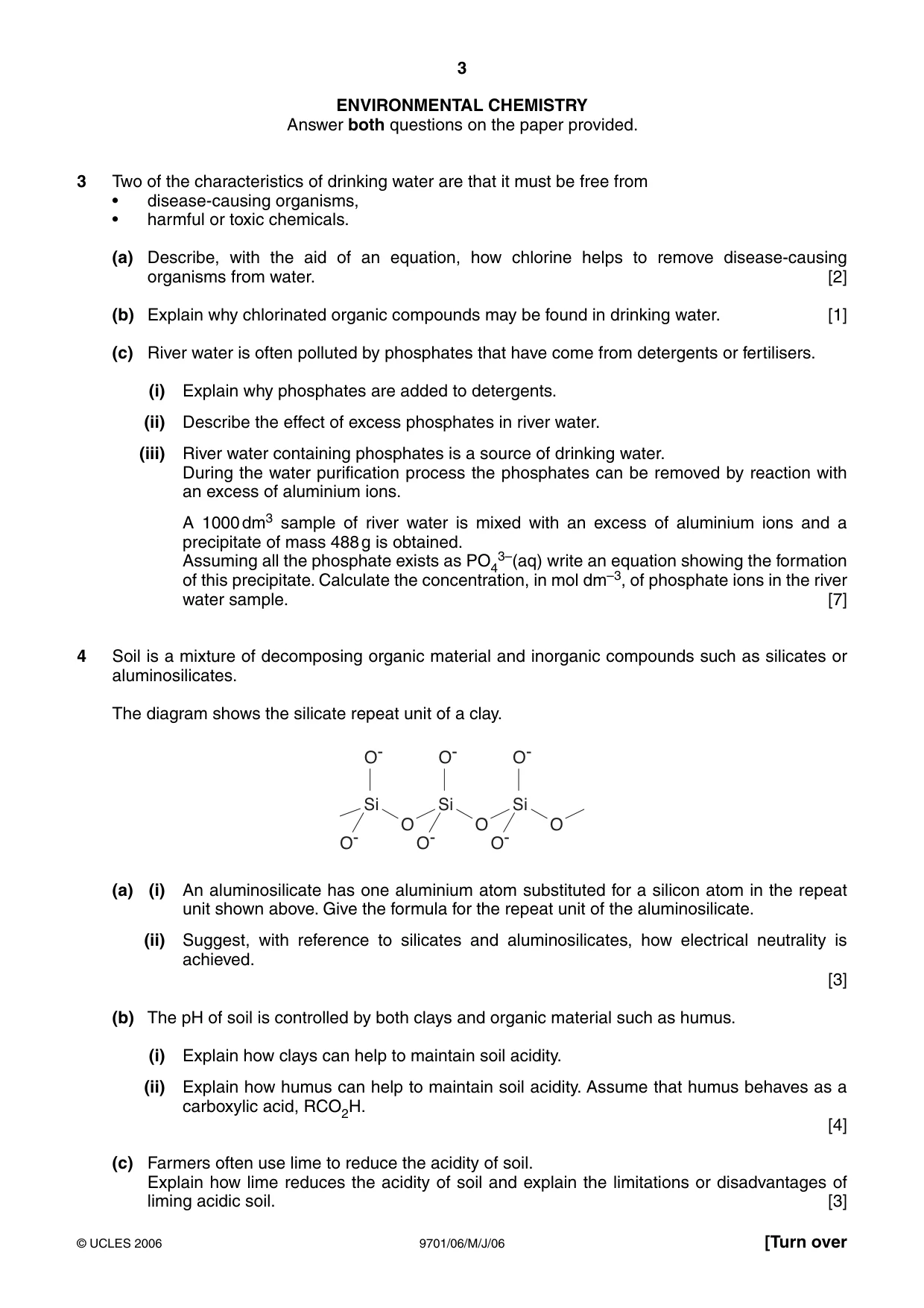 Cambridge A Level Chemistry 9701 2006 May/June Paper 6 · Variant 1 question paper, page 3 of 8
