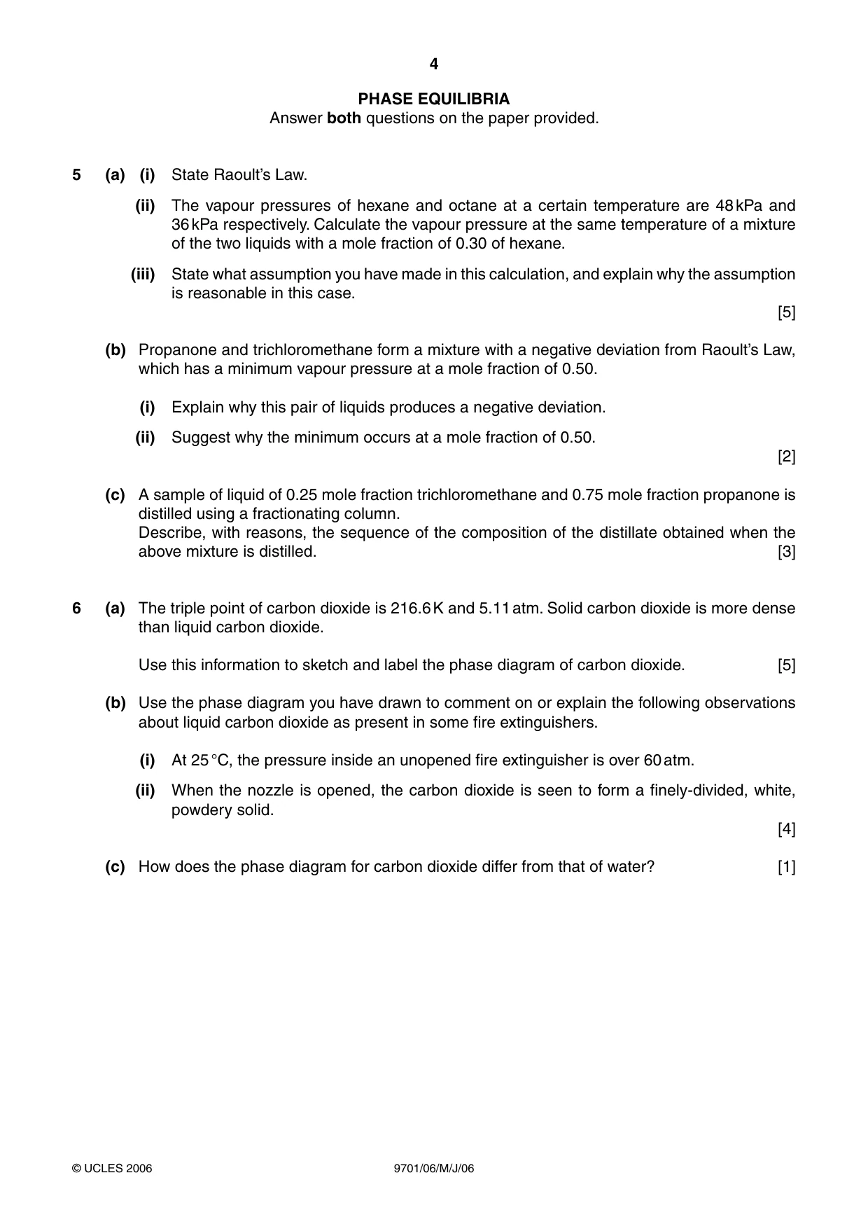 Cambridge A Level Chemistry 9701 2006 May/June Paper 6 · Variant 1 question paper, page 4 of 8