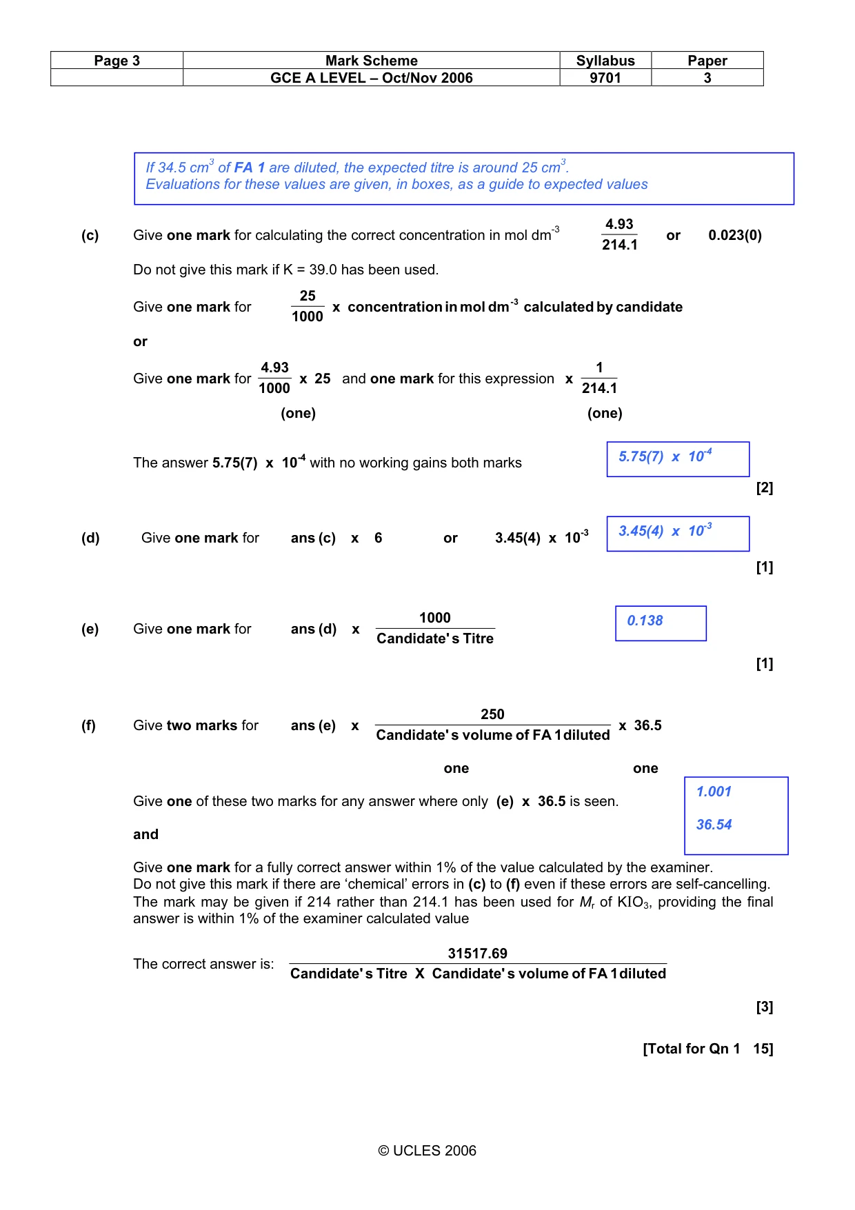 Mark scheme, page 4 of 6