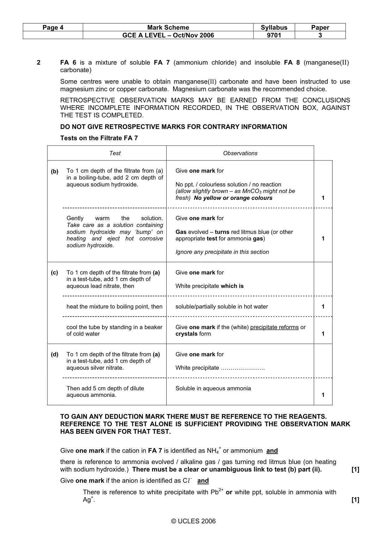 Mark scheme, page 5 of 6