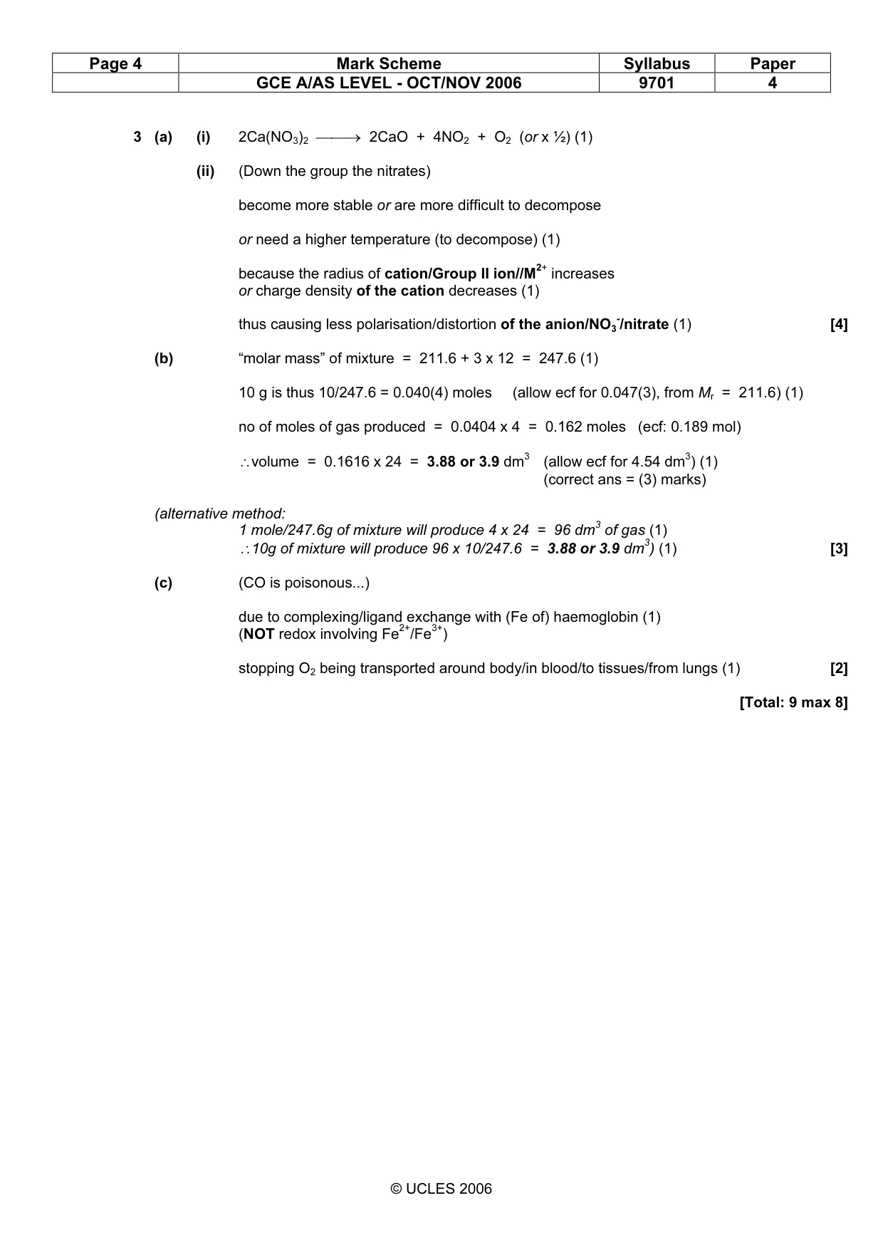 Mark scheme, page 4 of 6