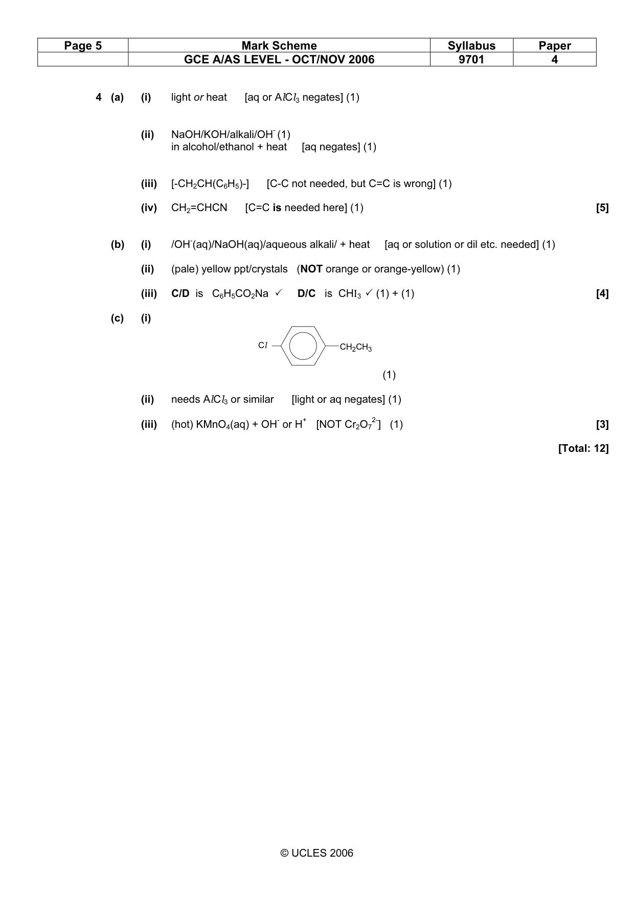 Mark scheme, page 5 of 6