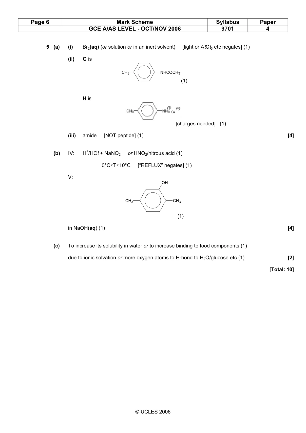 Mark scheme, page 6 of 6