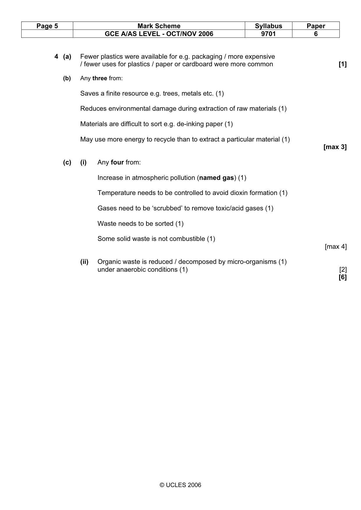 Mark scheme, page 5 of 11