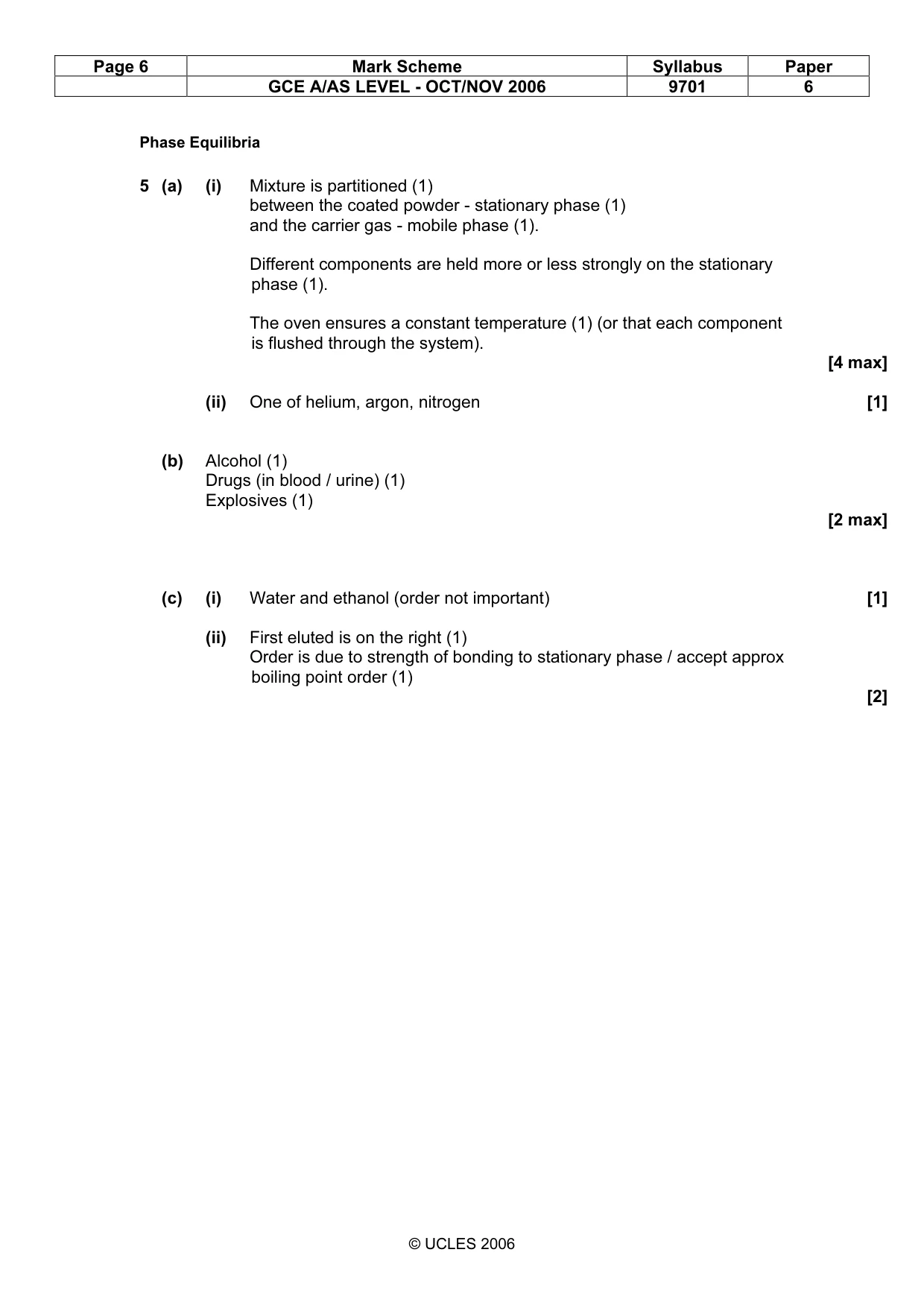Mark scheme, page 6 of 11