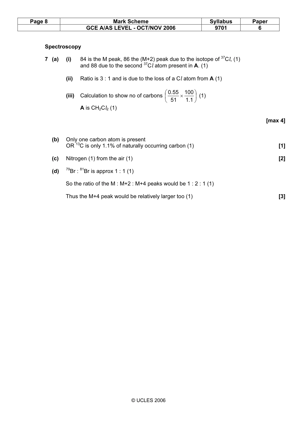 Mark scheme, page 8 of 11