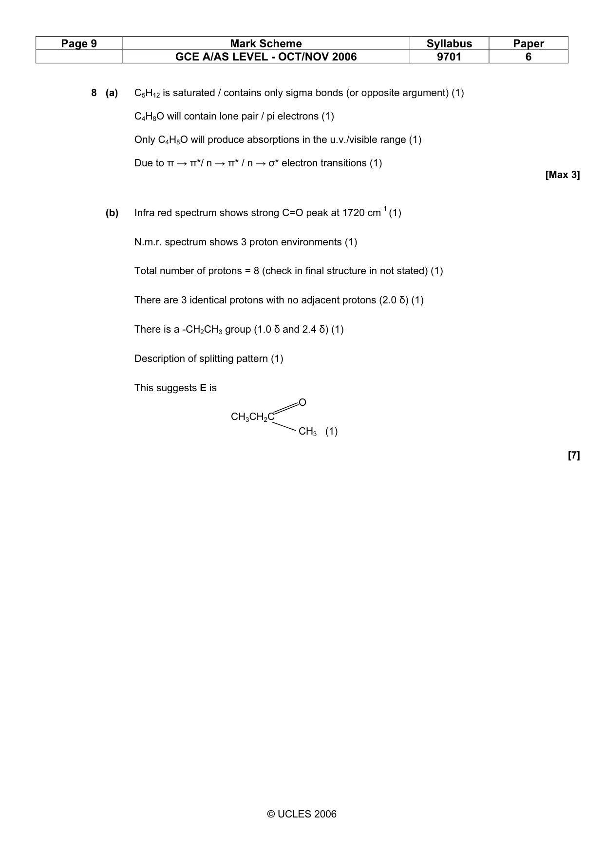 Mark scheme, page 9 of 11
