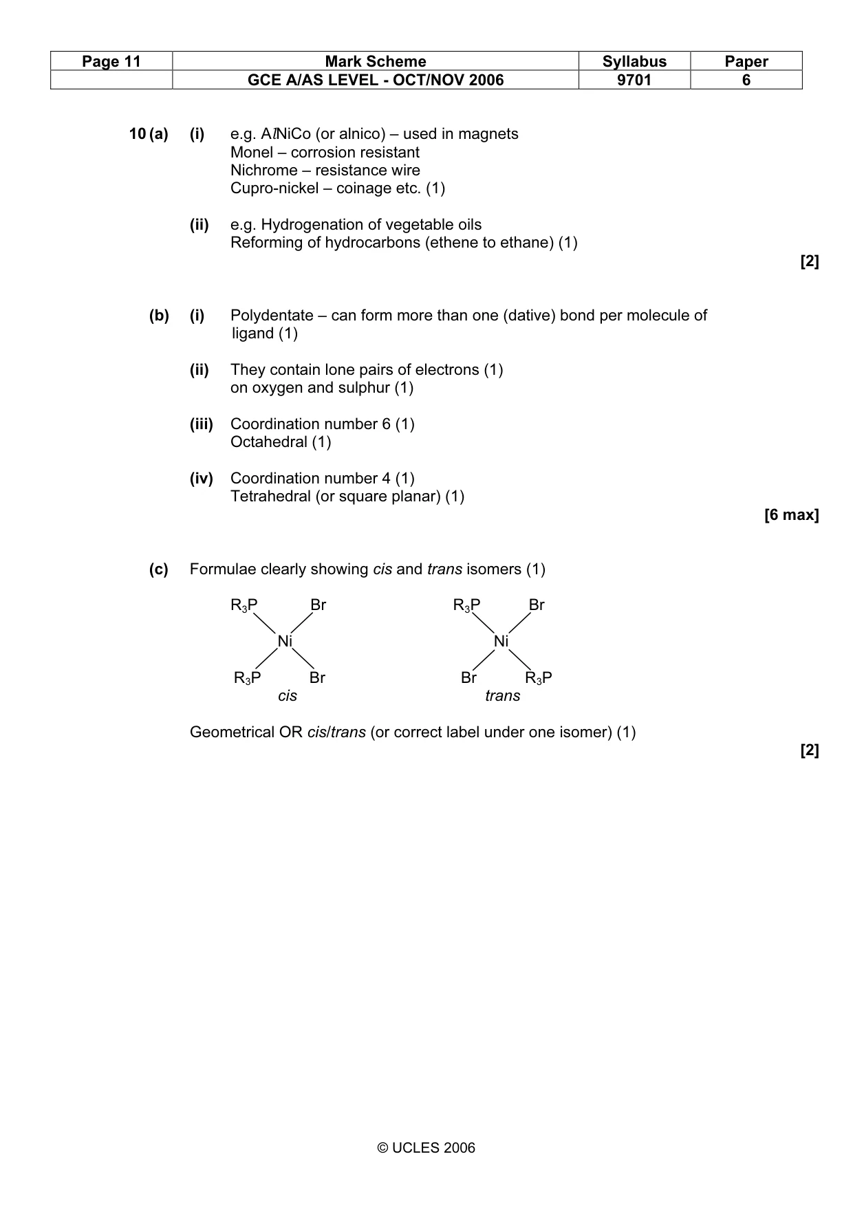 Mark scheme, page 11 of 11