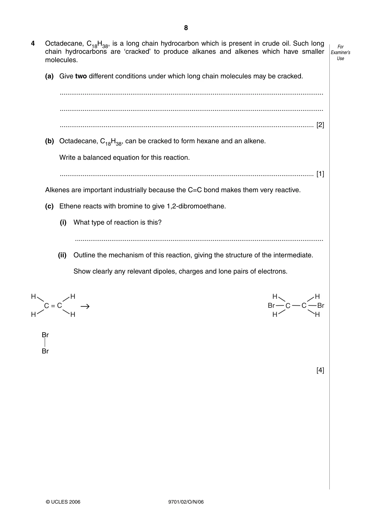Cambridge A Level Chemistry 9701 2006 Oct/Nov Paper 2 · Variant 1 question paper, page 8 of 12
