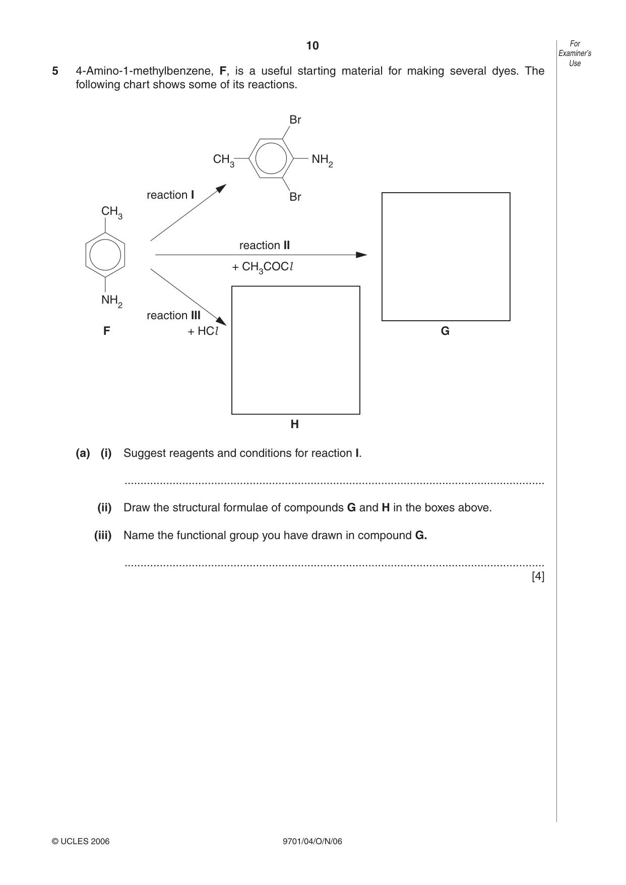 Cambridge A Level Chemistry 9701 2006 Oct/Nov Paper 4 · Variant 1 question paper, page 10 of 12