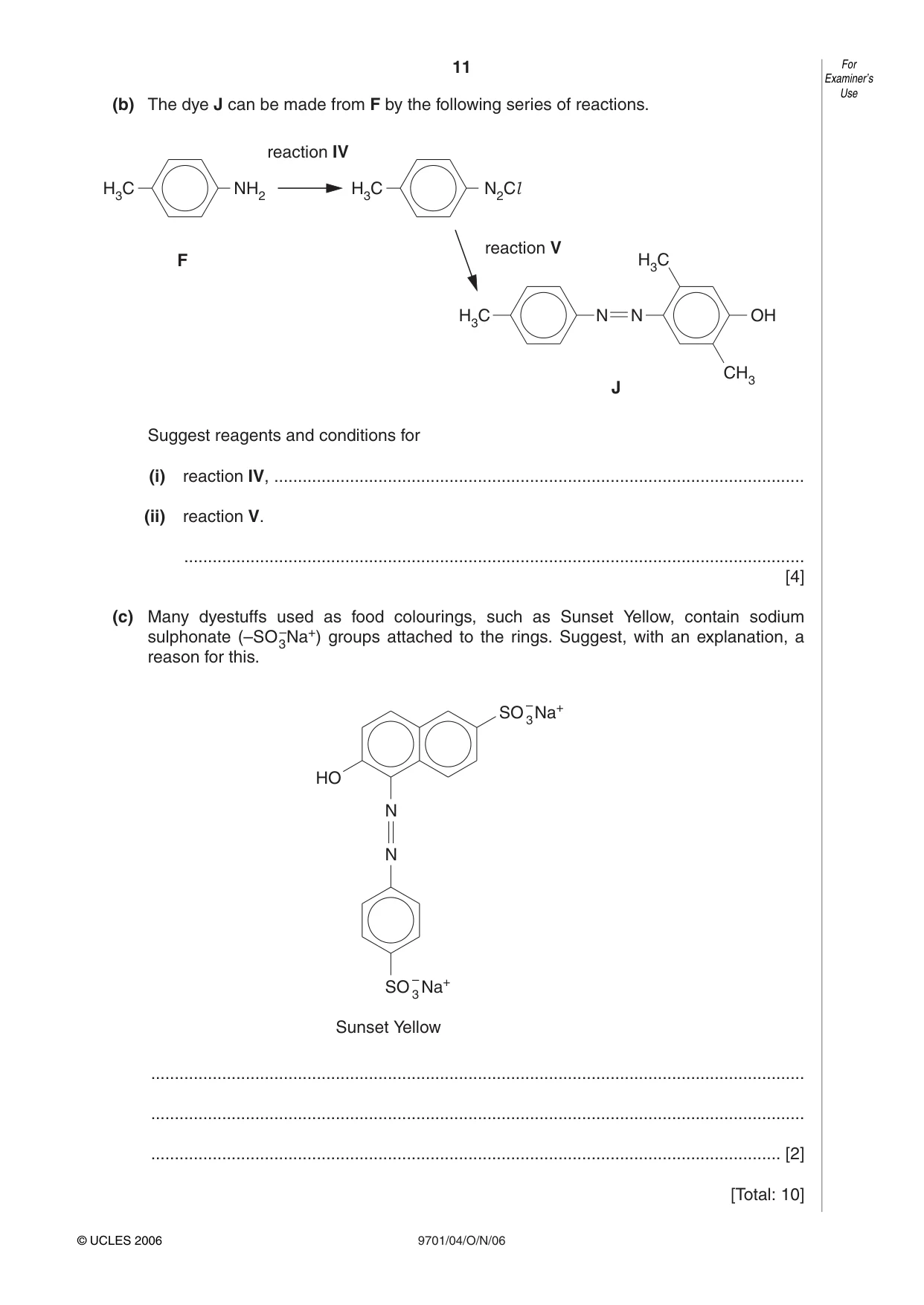 Cambridge A Level Chemistry 9701 2006 Oct/Nov Paper 4 · Variant 1 question paper, page 11 of 12