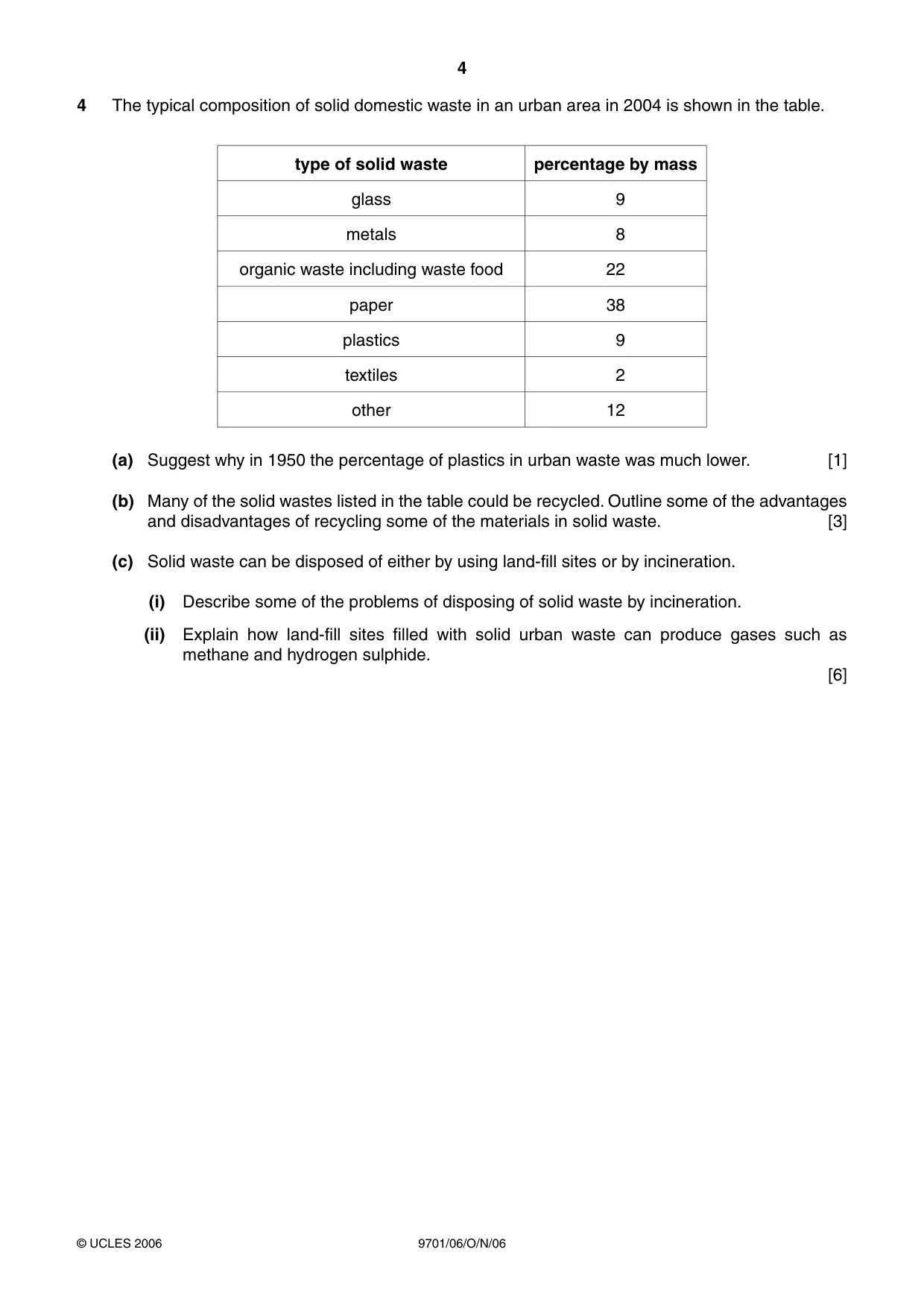 Cambridge A Level Chemistry 9701 2006 Oct/Nov Paper 6 · Variant 1 question paper, page 4 of 12