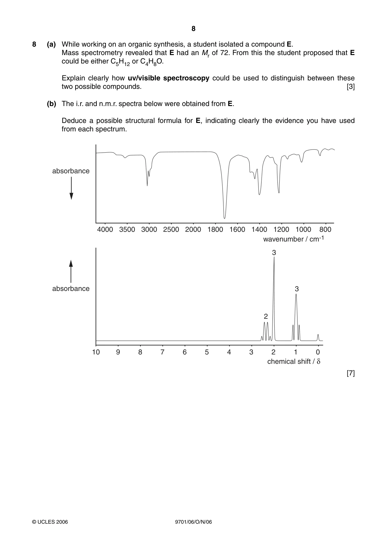 Cambridge A Level Chemistry 9701 2006 Oct/Nov Paper 6 · Variant 1 question paper, page 8 of 12