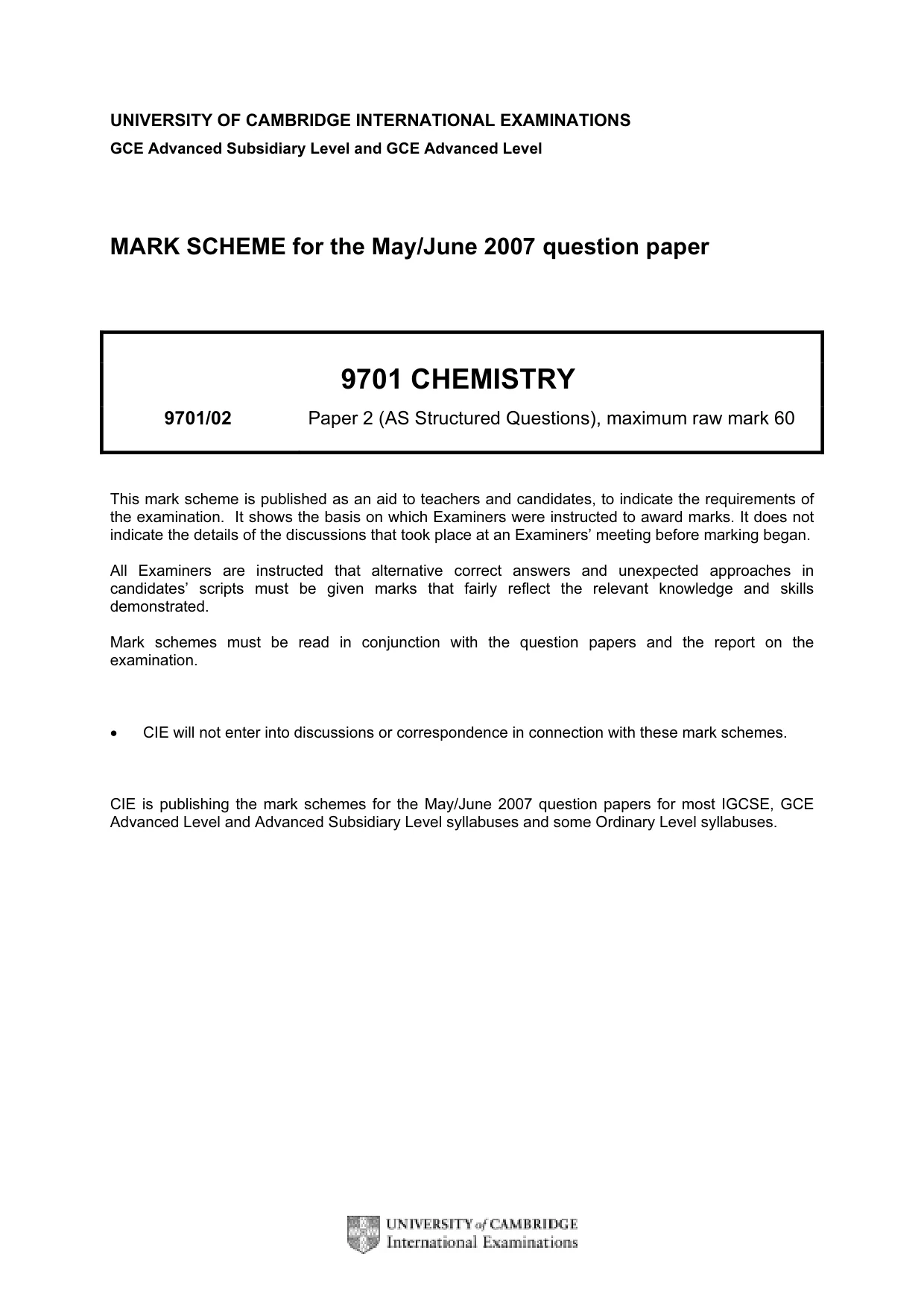 Mark scheme, page 1 of 5