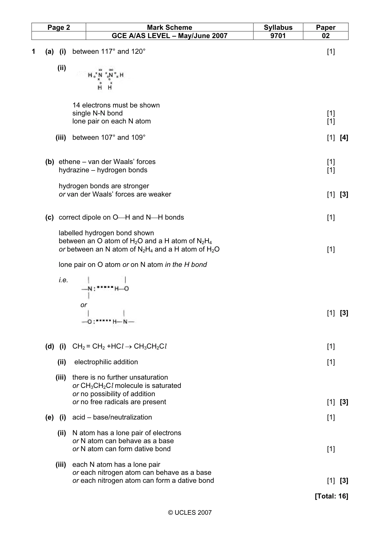 Mark scheme, page 2 of 5
