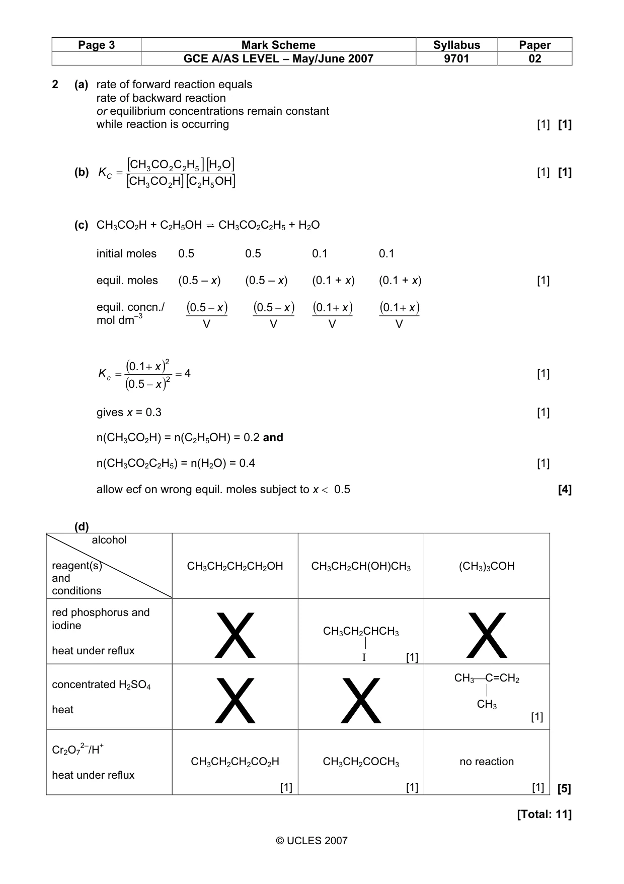 Mark scheme, page 3 of 5