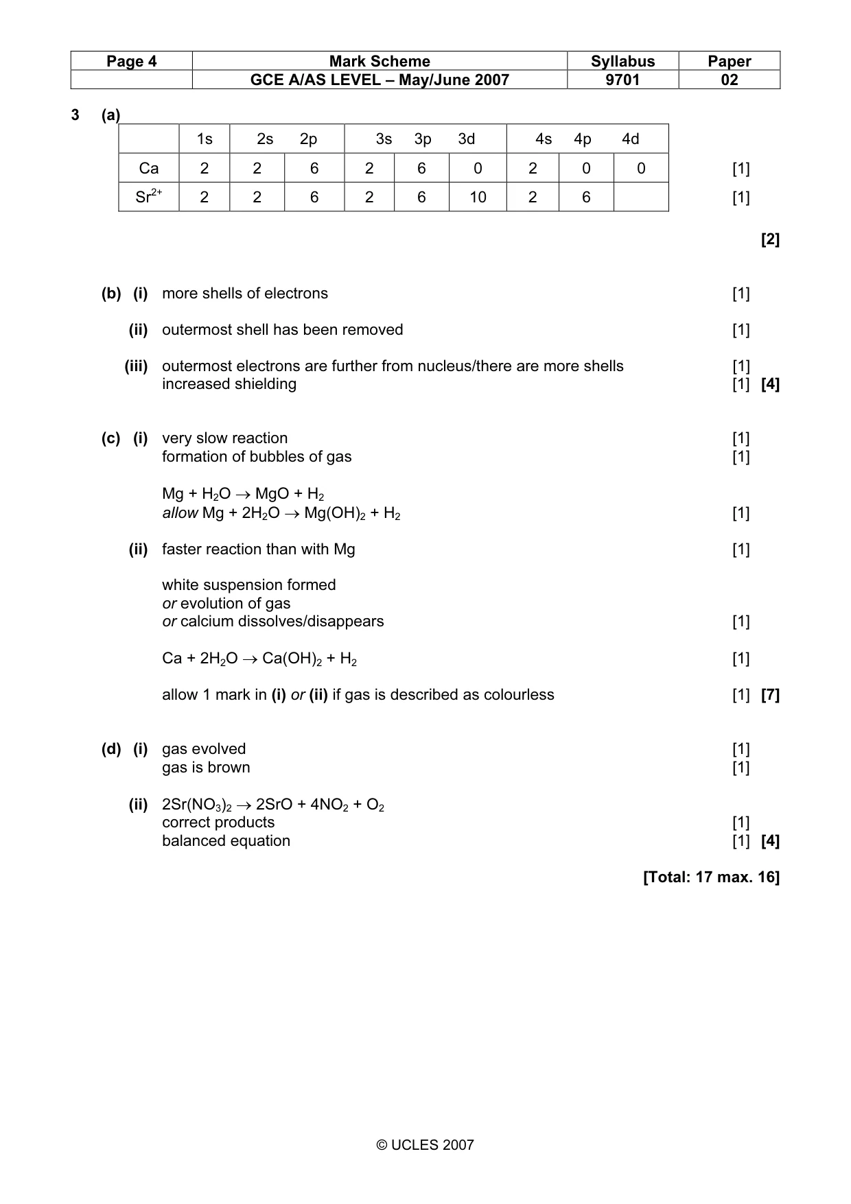 Mark scheme, page 4 of 5