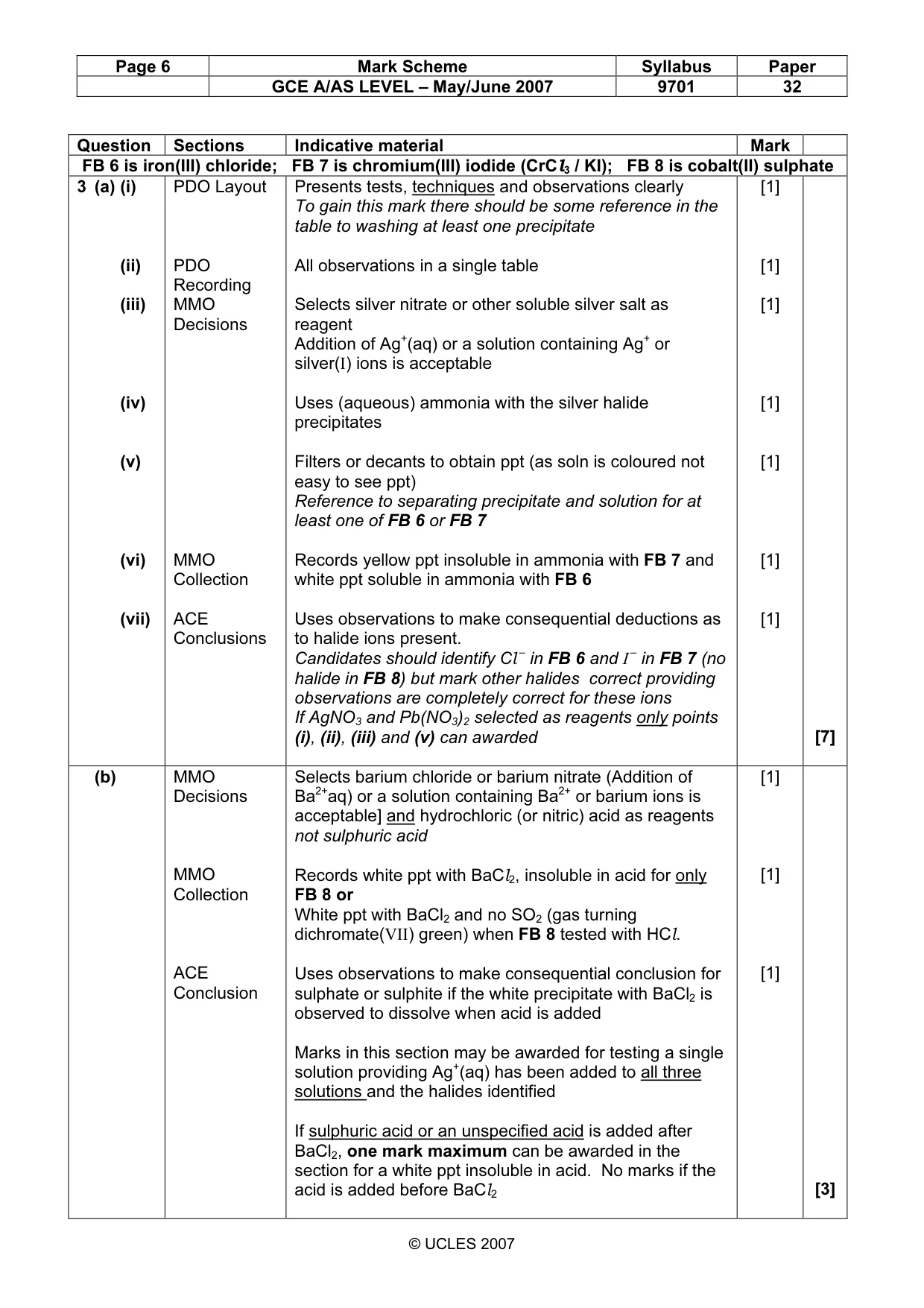Mark scheme, page 6 of 7