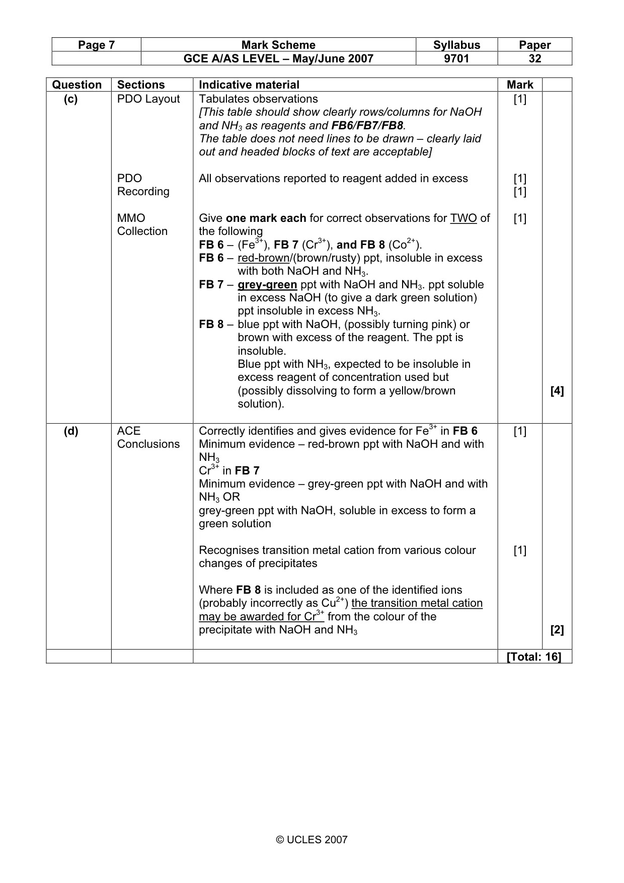 Mark scheme, page 7 of 7