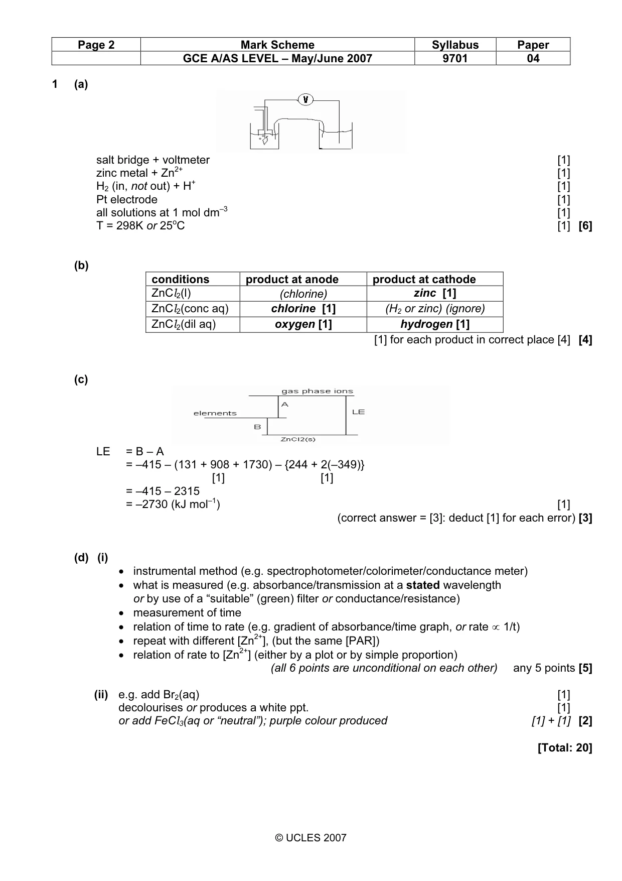 Mark scheme, page 2 of 8