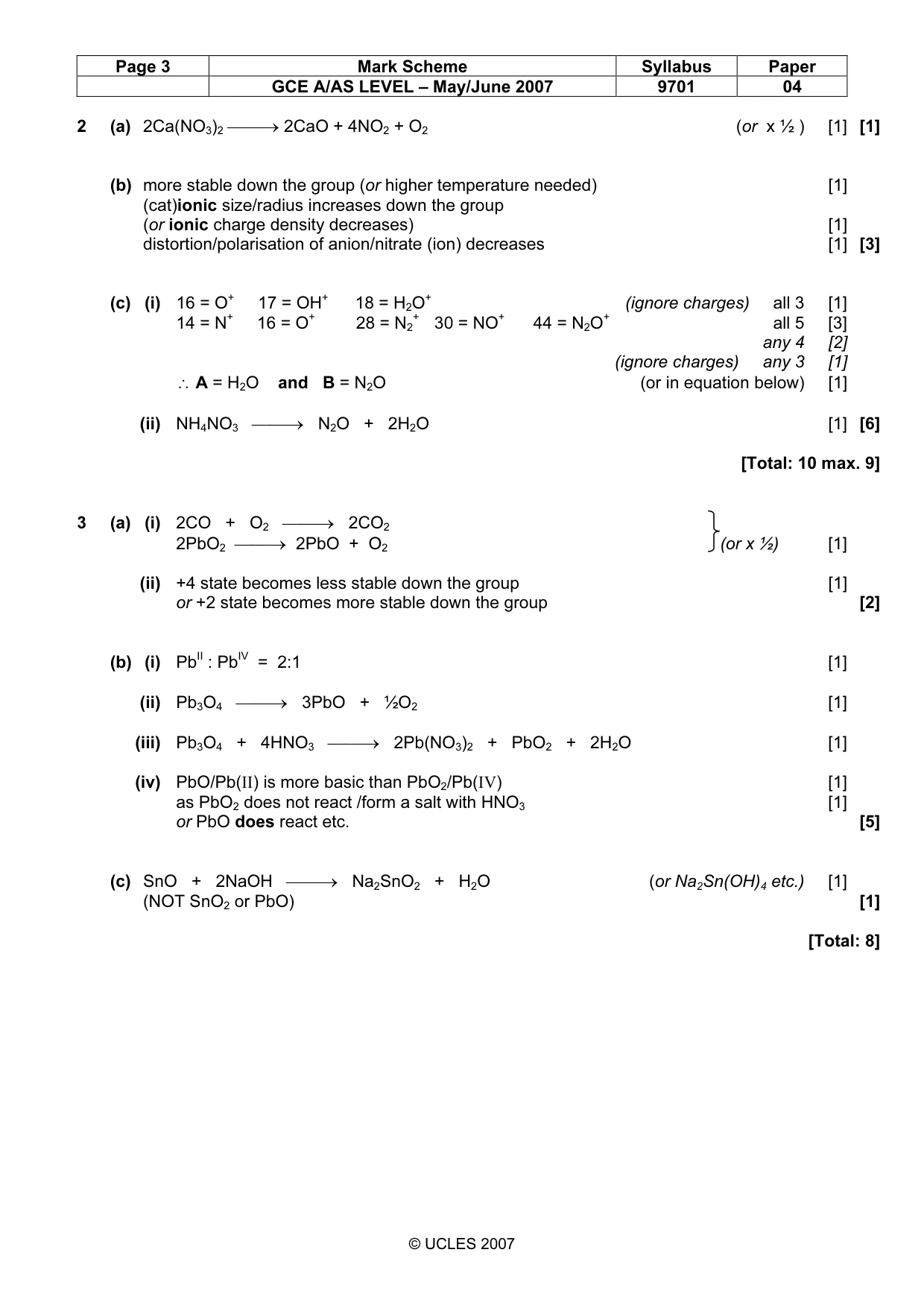 Mark scheme, page 3 of 8