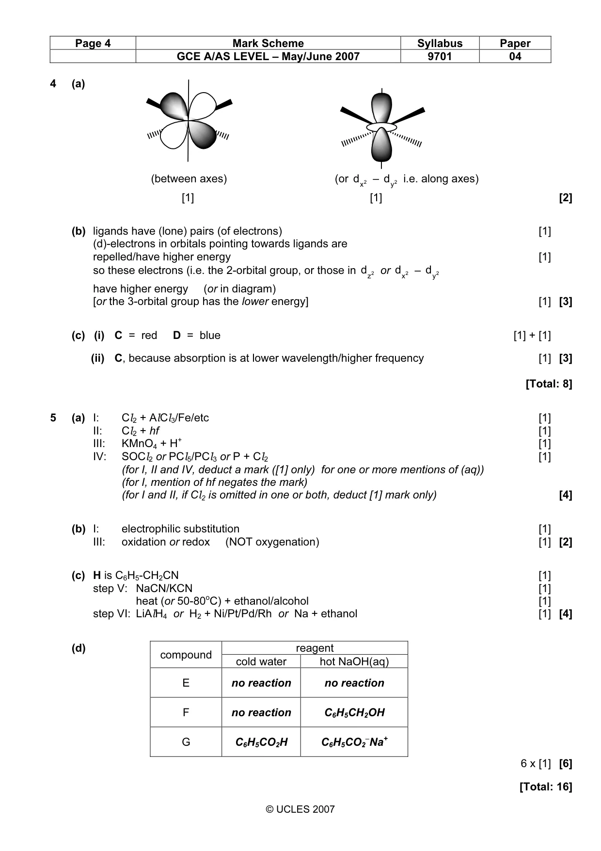 Mark scheme, page 4 of 8