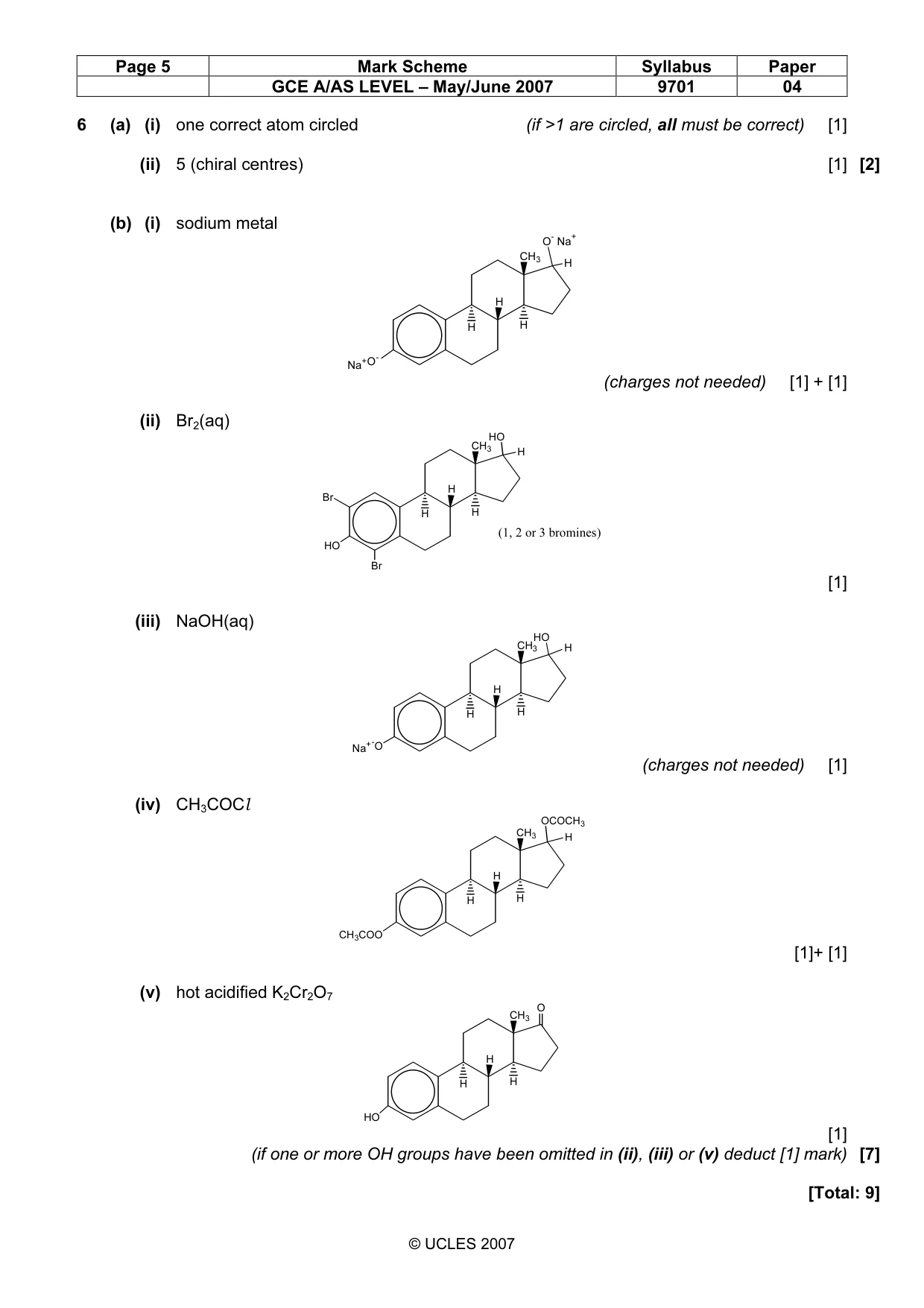 Mark scheme, page 5 of 8