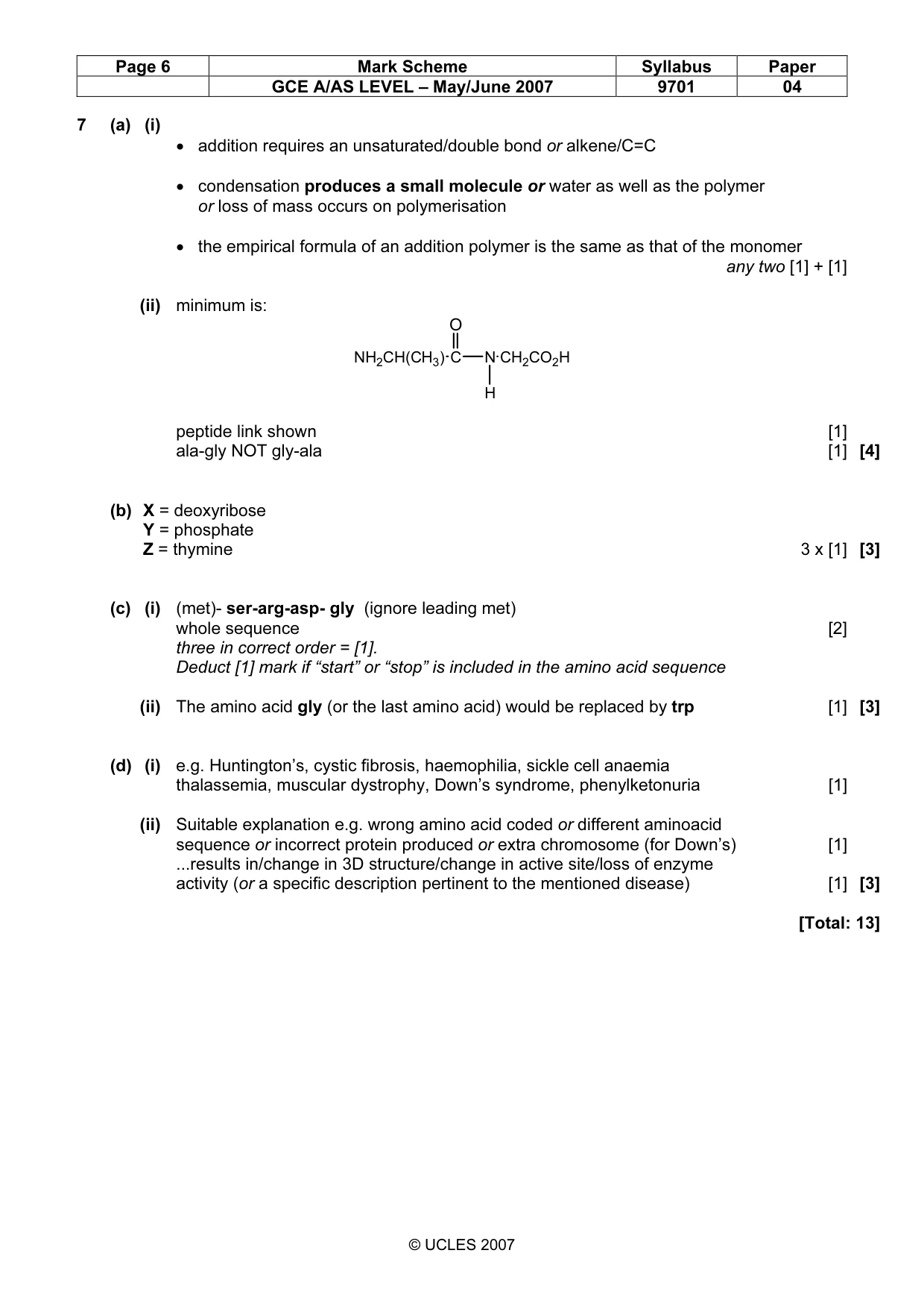Mark scheme, page 6 of 8