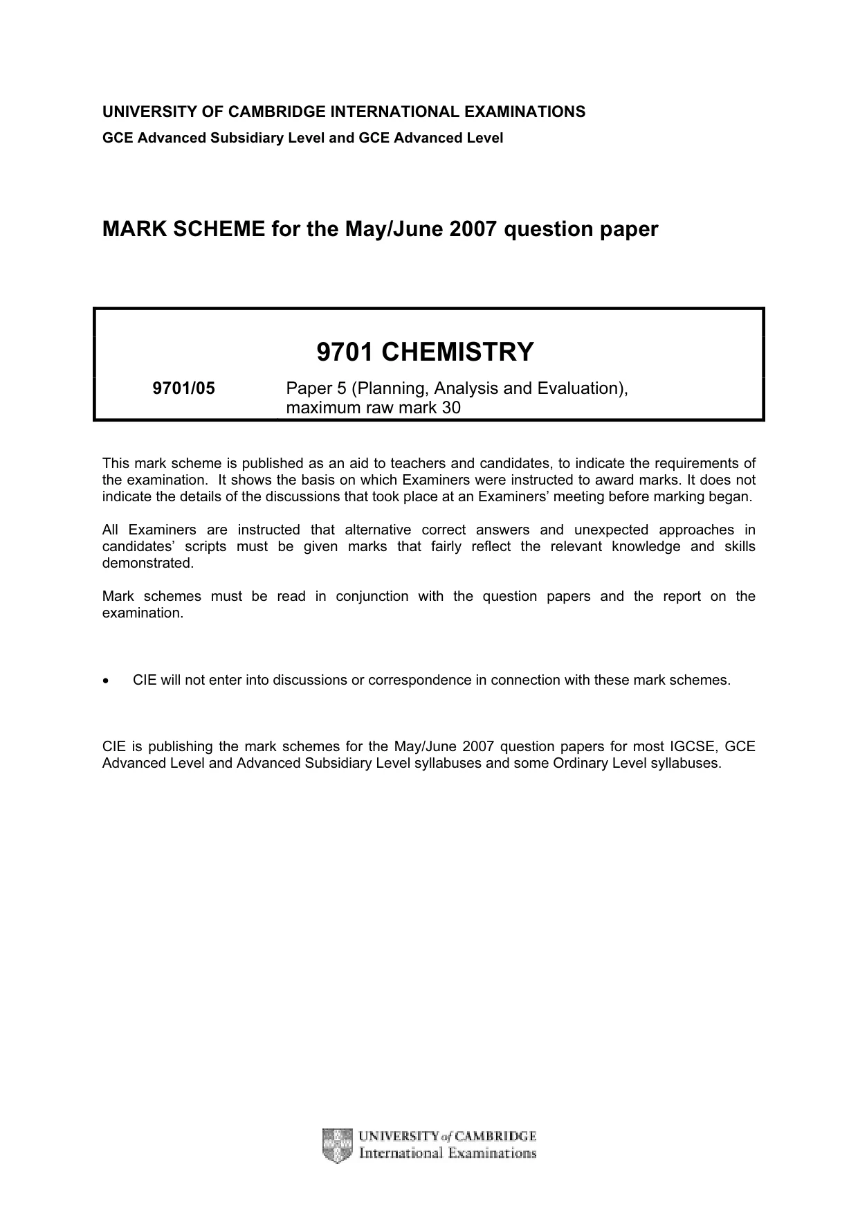 Mark scheme, page 1 of 7