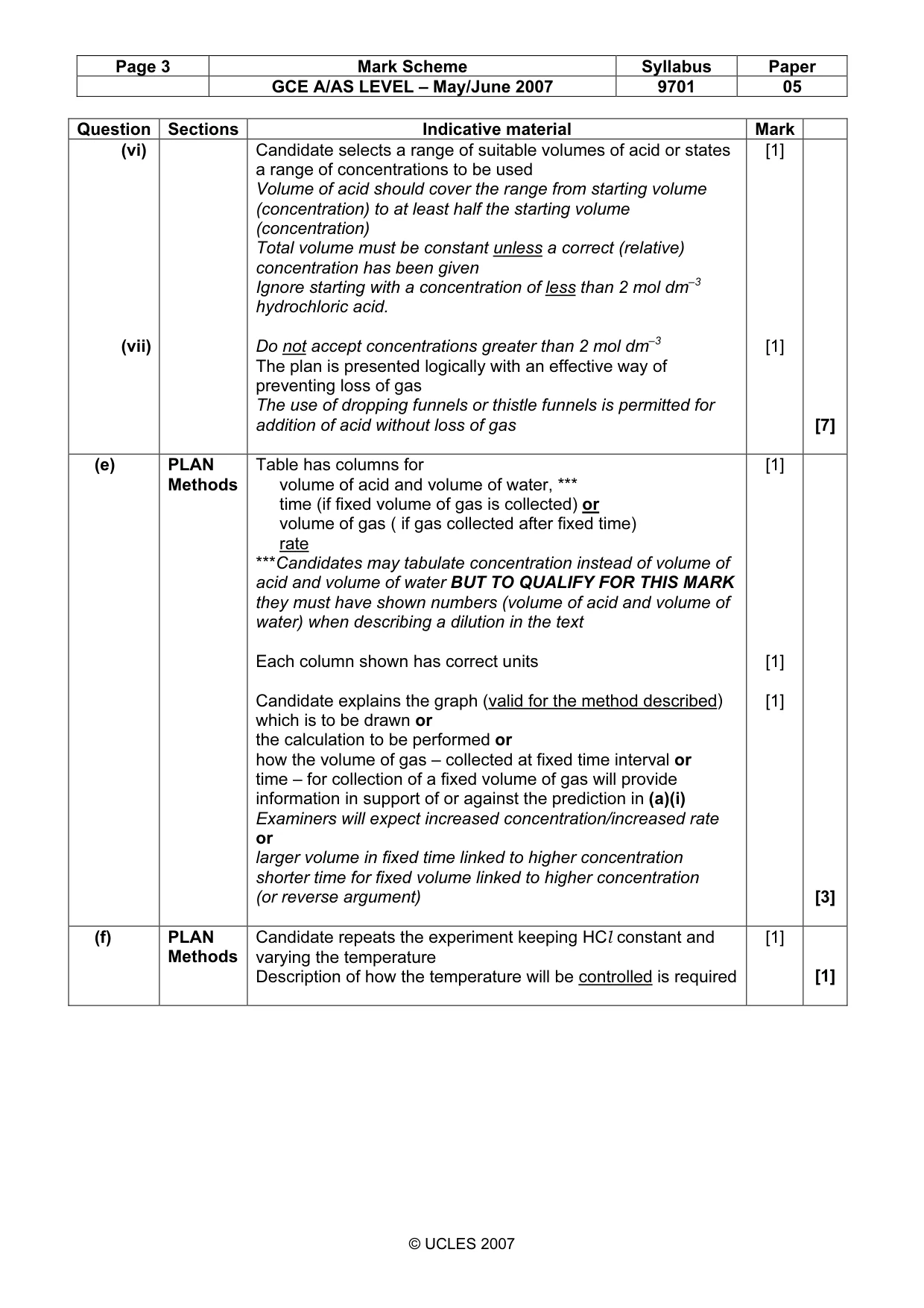 Mark scheme, page 3 of 7