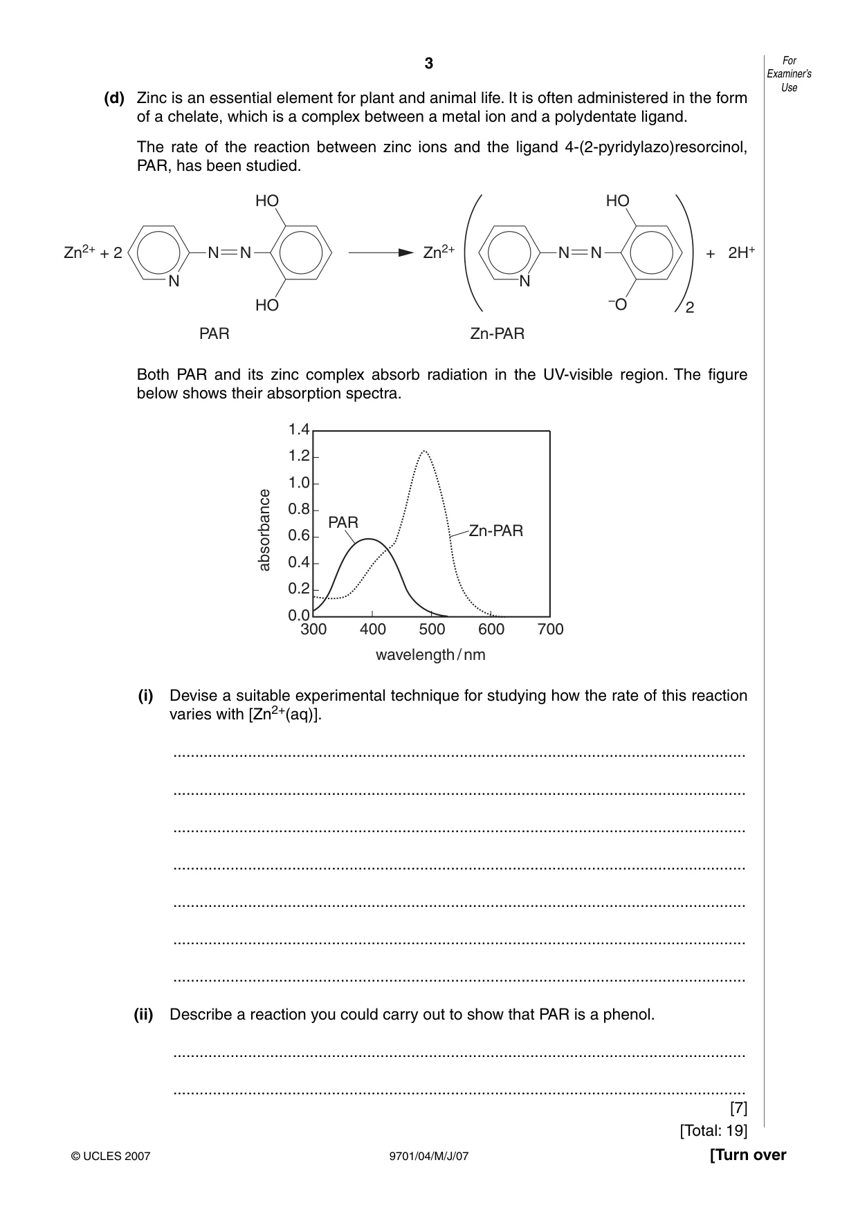 Cambridge A Level Chemistry 9701 2007 May/June Paper 4 · Variant 1 question paper, page 3 of 16