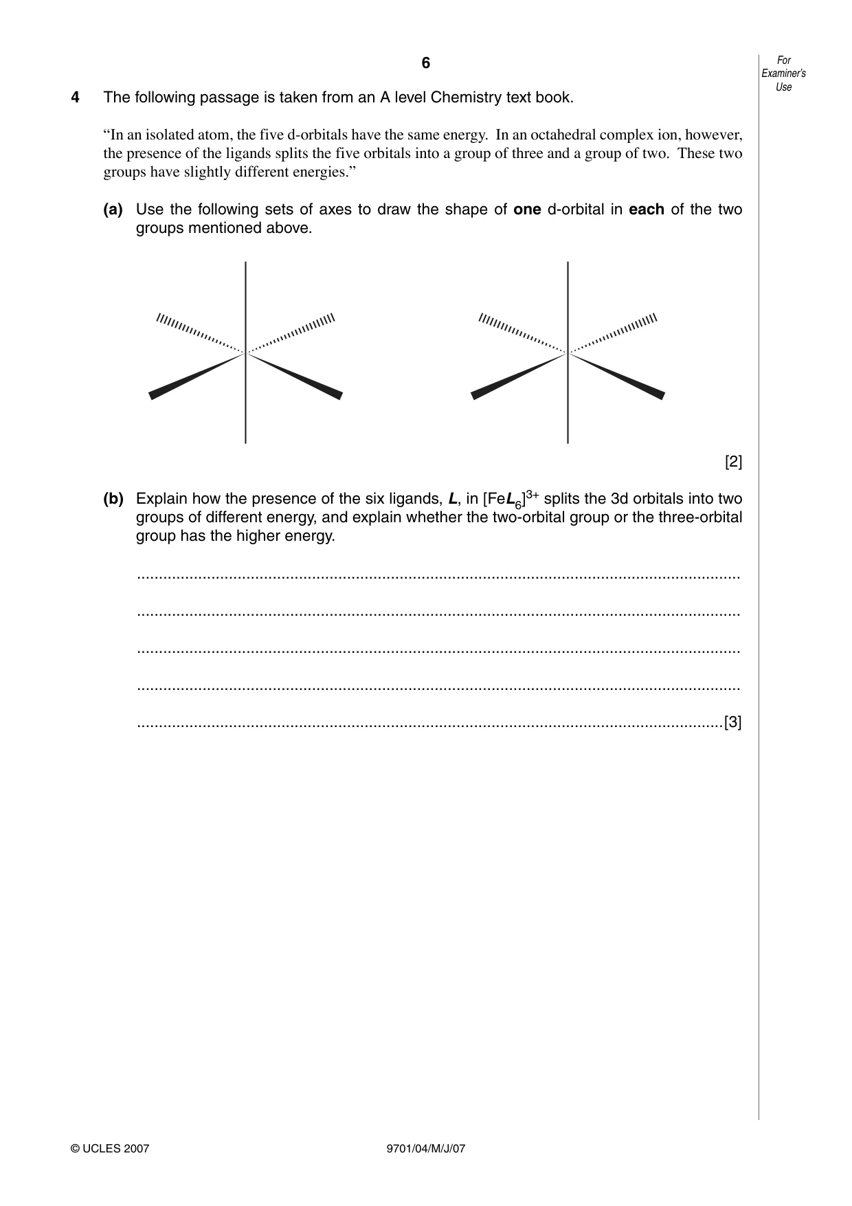 Cambridge A Level Chemistry 9701 2007 May/June Paper 4 · Variant 1 question paper, page 6 of 16