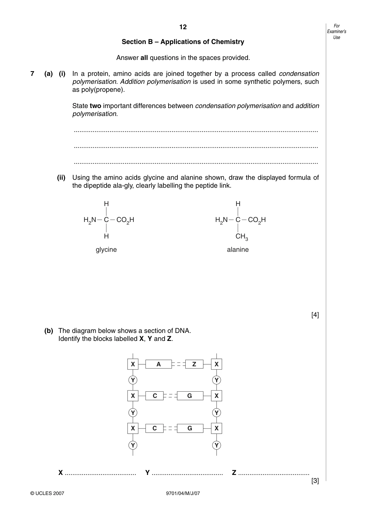 Cambridge A Level Chemistry 9701 2007 May/June Paper 4 · Variant 1 question paper, page 12 of 16