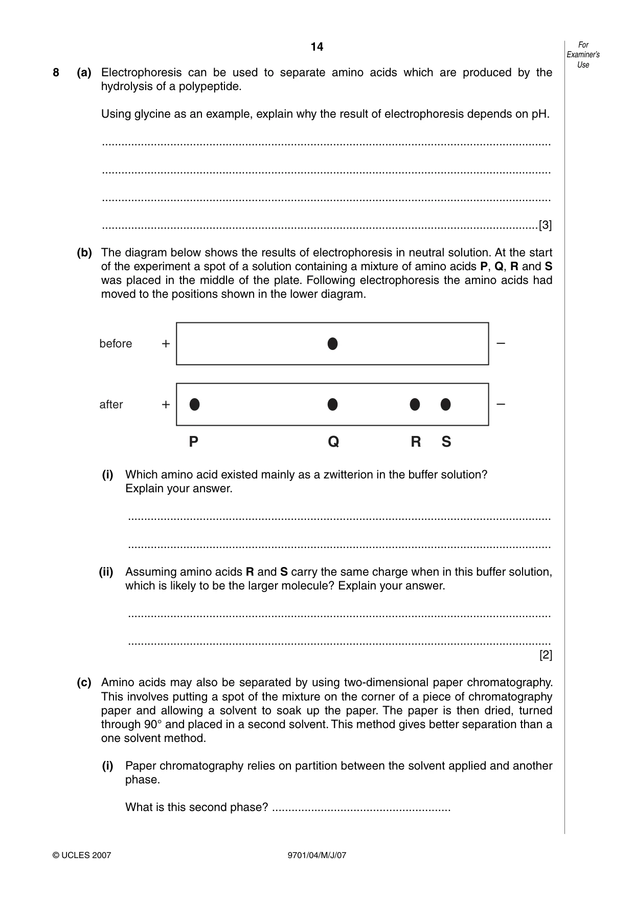 Cambridge A Level Chemistry 9701 2007 May/June Paper 4 · Variant 1 question paper, page 14 of 16