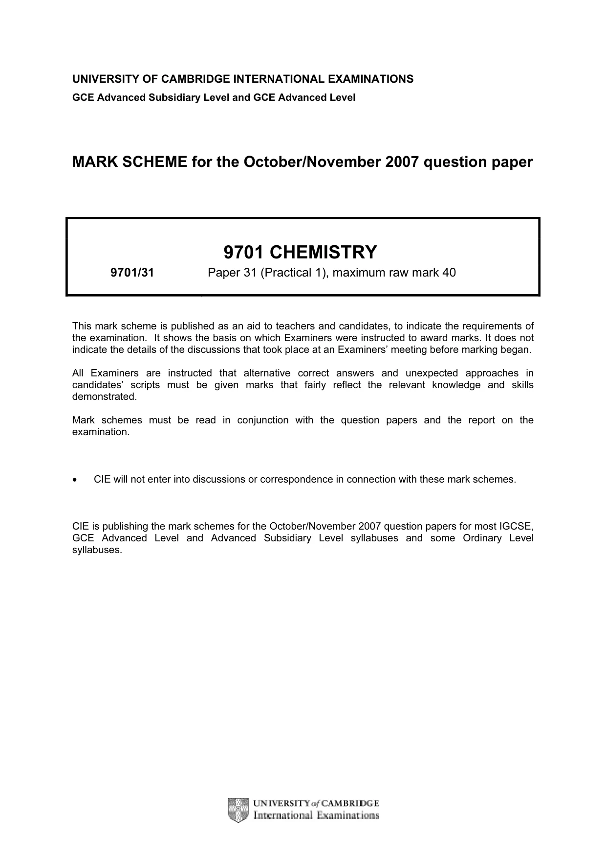 Mark scheme, page 1 of 8