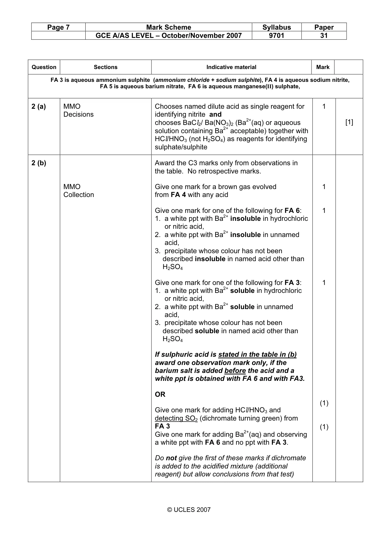 Mark scheme, page 7 of 8