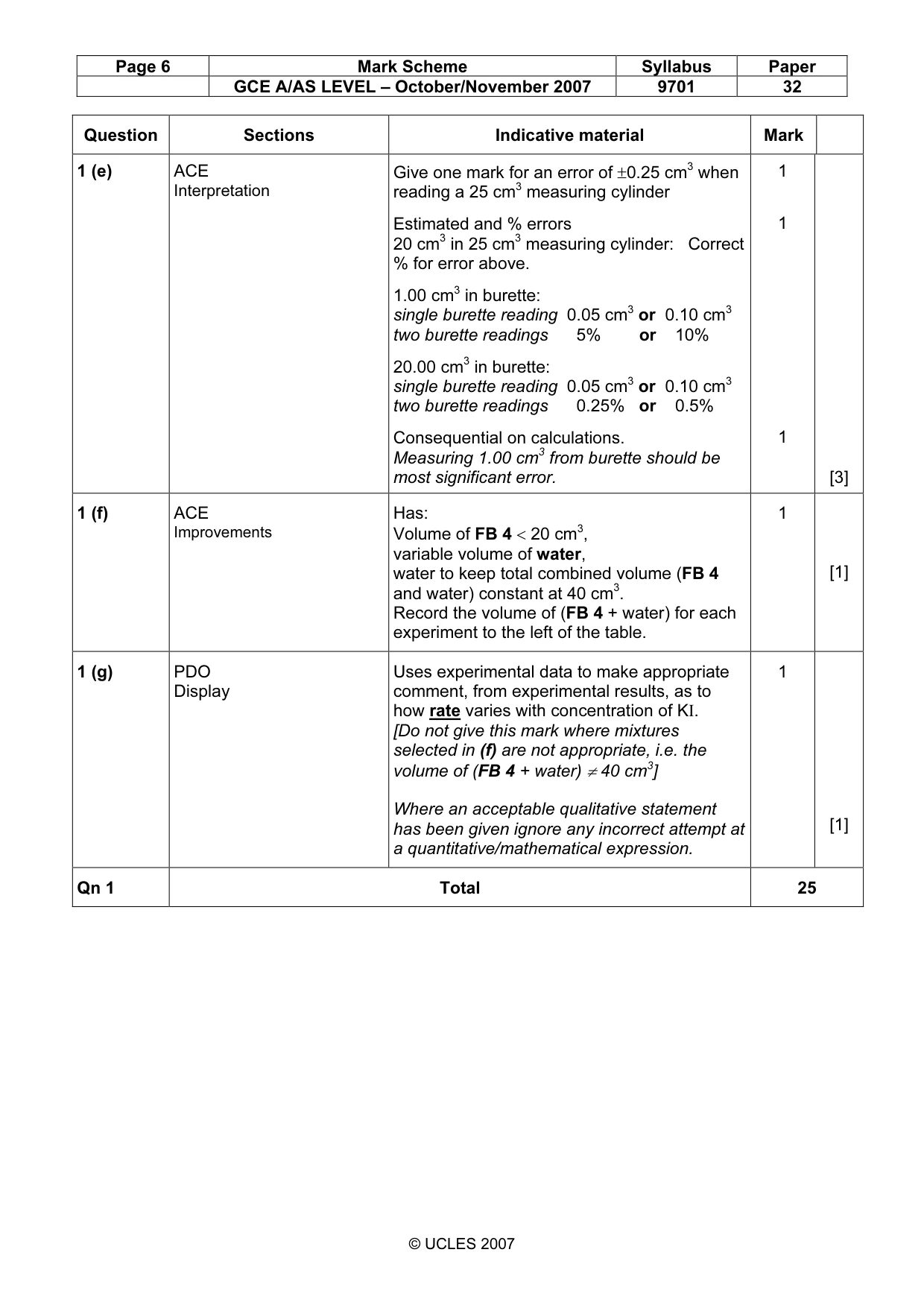 Mark scheme, page 6 of 8
