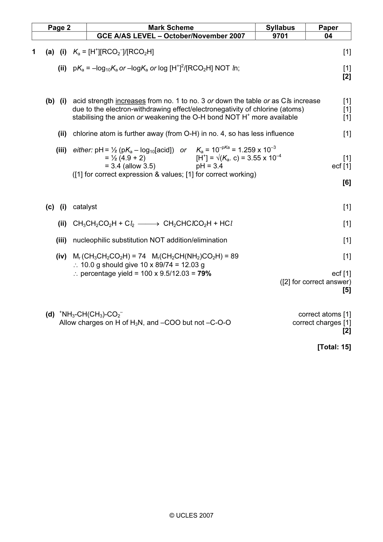 Mark scheme, page 2 of 10
