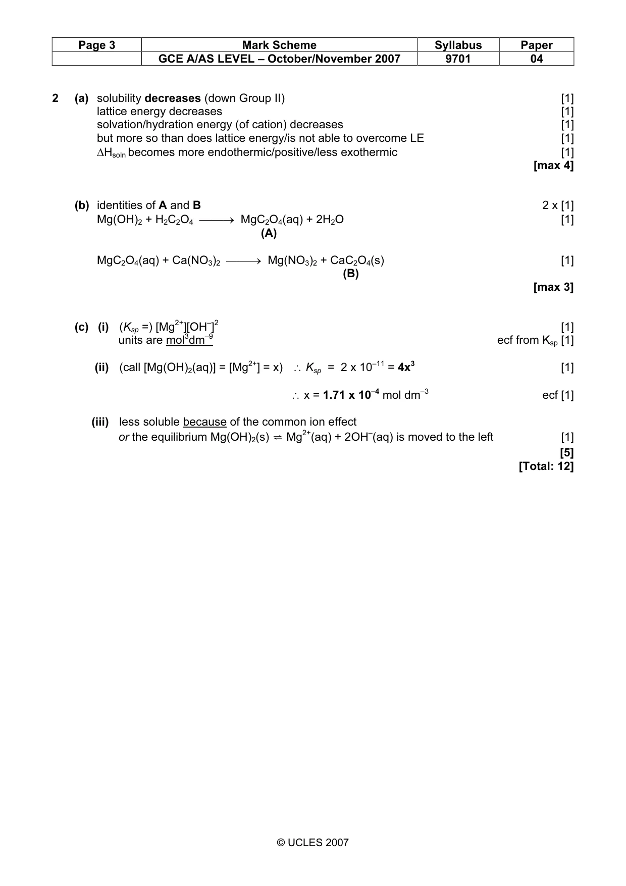 Mark scheme, page 3 of 10