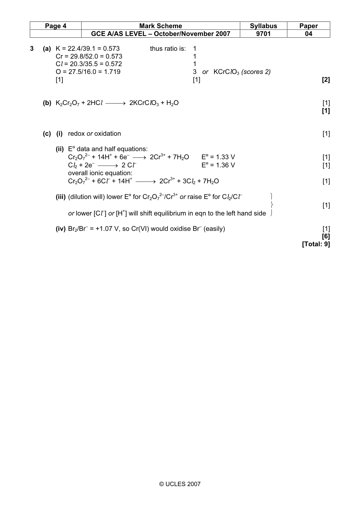 Mark scheme, page 4 of 10