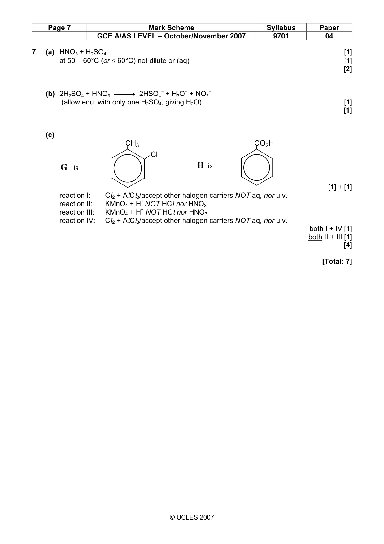 Mark scheme, page 7 of 10