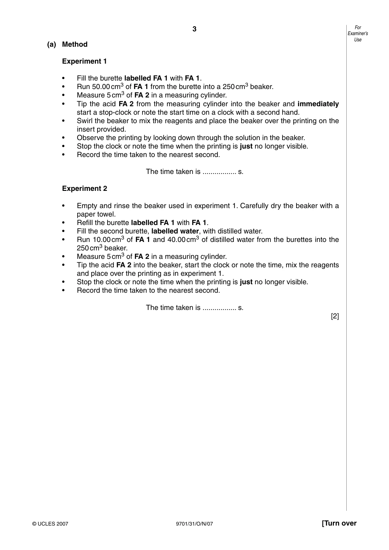 Cambridge A Level Chemistry 9701 2007 Oct/Nov Paper 3 · Variant 1 question paper, page 3 of 12