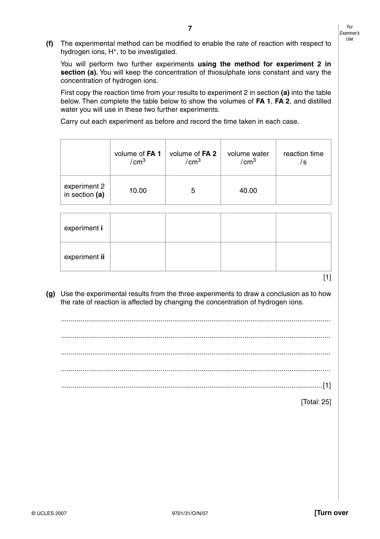 Cambridge A Level Chemistry 9701 2007 Oct/Nov Paper 3 · Variant 1 question paper, page 7 of 12