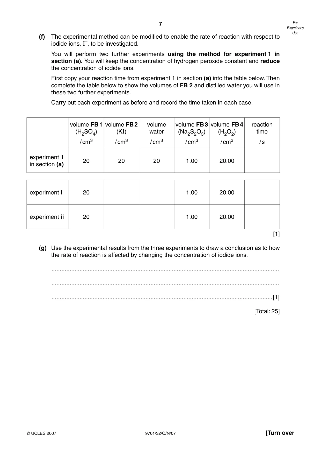 Cambridge A Level Chemistry 9701 2007 Oct/Nov Paper 3 · Variant 2 question paper, page 7 of 12
