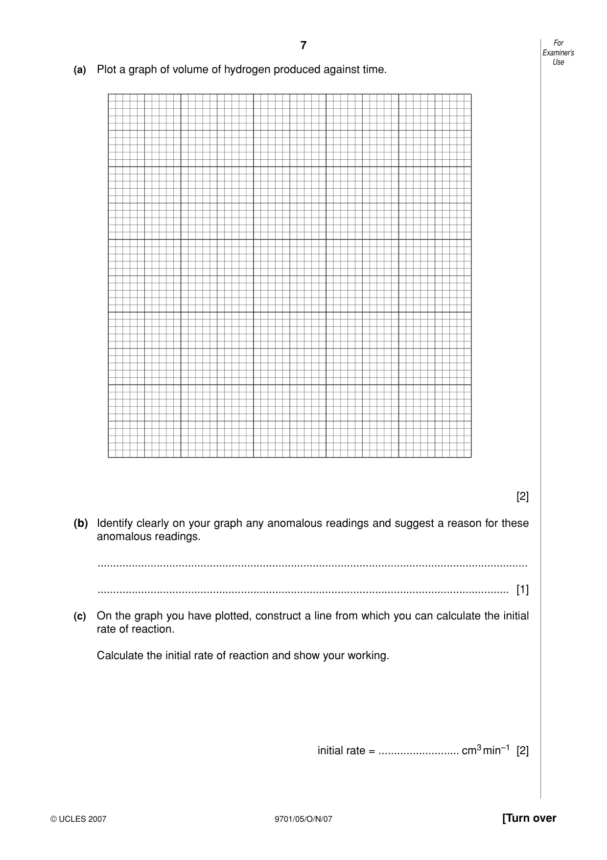 Cambridge A Level Chemistry 9701 2007 Oct/Nov Paper 5 · Variant 1 question paper, page 7 of 12